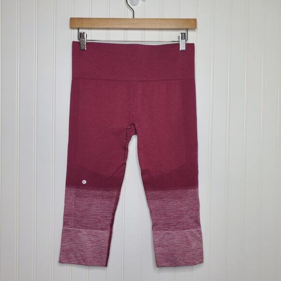 Lululemon Women's Seamlessly Street Crop Size 6 Activewear Dashing Purple Yoga - Picture 4 of 9